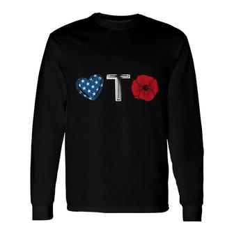 Veterans Day 2021 Memorial Day Usa Flag Love Honor Remember Long Sleeve T-Shirt - Seseable