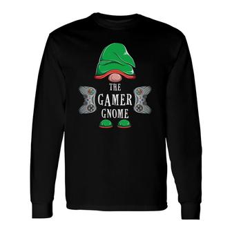 Video Gamer Gnome Christmas Matching Group Costume Long Sleeve T-Shirt - Seseable