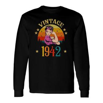 Vintage 1942 Birthday 80 Years Old Long Sleeve T-Shirt T-Shirt | Mazezy
