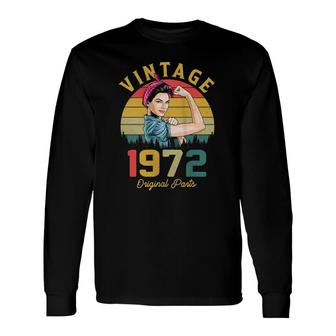 Vintage 1972 Made In 1972 49Th Birthday Women 49 Years Old Long Sleeve T-Shirt - Seseable