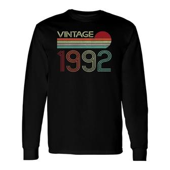 Vintage 1992 30Th Birthday Men Women 30 Years Old Long Sleeve T-Shirt - Seseable