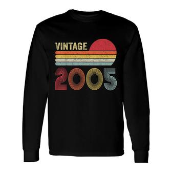 Vintage 2005 17 Years Old Boys And Girls 17Th Birthday Long Sleeve T-Shirt - Seseable