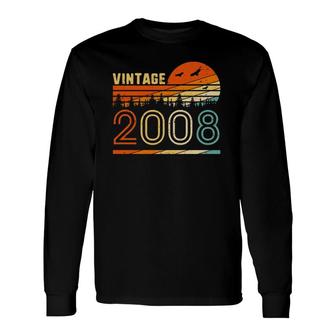 Vintage 2008 Retro 12Th Birthday Fun B-Day 12 Years Old Long Sleeve T-Shirt - Seseable