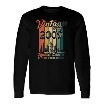 Vintage 2009 13Th Birthday 13 Years Of Being Awesome Long Sleeve T-Shirt | Mazezy