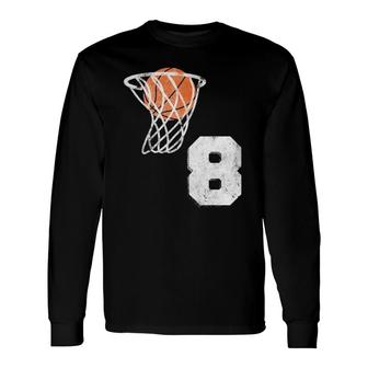 Vintage Basketball Jersey Number 8 Player Number Long Sleeve T-Shirt - Thegiftio UK