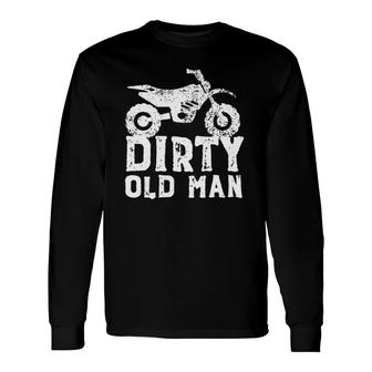 Vintage Dirt Bike Fathers Day Motocross Long Sleeve T-Shirt - Seseable