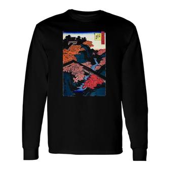 Vintage Famous Japanese Woodblock Art Tofuku Temple Stylish Long Sleeve T-Shirt - Seseable