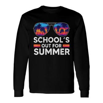 Vintage Last Day Of School Schools Out For Summer Teacher Long Sleeve T-Shirt - Seseable