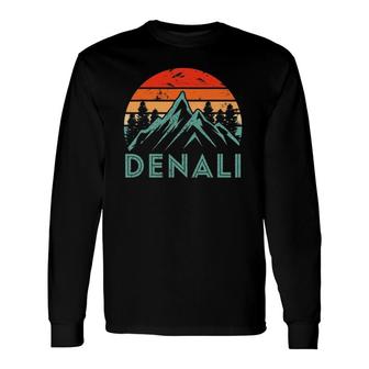 Vintage Mt Denali National Park Alaska Apparel Denali Long Sleeve T-Shirt - Seseable