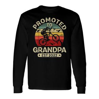 Vintage Promoted To Grandpa 2022 Mountain Biking Grandpa Long Sleeve T-Shirt - Seseable