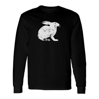 Vintage Rabbit Classic Distressed Rabbi Long Sleeve T-Shirt - Monsterry