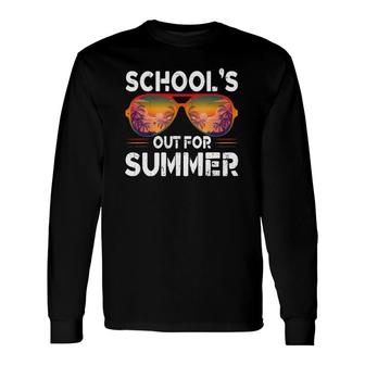 Vintage Schools Out For Summer Last Day Of School Retro Sunglasses Long Sleeve T-Shirt - Seseable