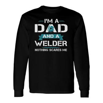 Welder American Flag Usa Patriotic Welder Dad Fathers Day Long Sleeve T-Shirt - Seseable