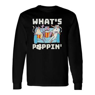 Whats Poppin Popcorn Popcorn Long Sleeve T-Shirt - Thegiftio UK