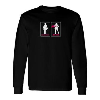 Wife Superhero Breast Cancer Fighter Awareness Long Sleeve T-Shirt - Monsterry AU