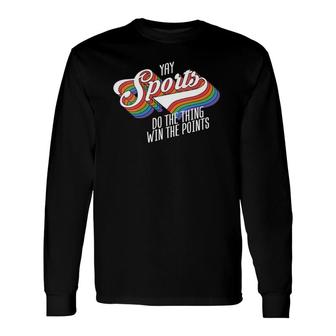 Yay Sports Do Thing Win Points Retro Vintage 70S Style V-Neck Long Sleeve T-Shirt T-Shirt | Mazezy