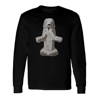 Yoga Dog Komondor Dog Lover Long Sleeve T-Shirt T-Shirt | Mazezy