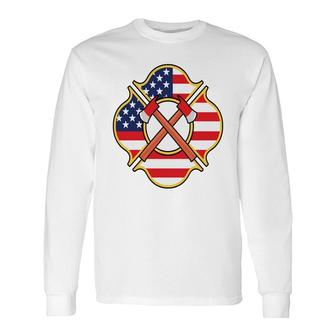 American Job Proud To Be A Firefighter Long Sleeve T-Shirt - Seseable