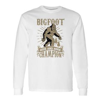 Bigfoot Hide Seek Champion Men Women Sasquatch Tee Long Sleeve T-Shirt - Monsterry UK