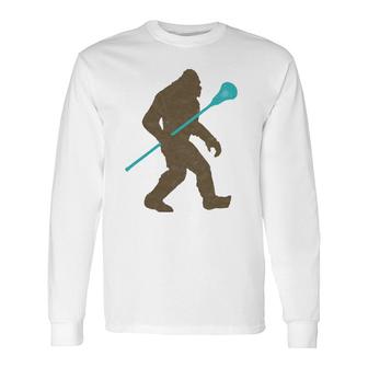 Bigfoot Lacrosse Stick Vintage Lax Long Sleeve T-Shirt - Thegiftio UK