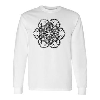 Black Lotus Flower Mandala Peace Hippie Tattoo Long Sleeve T-Shirt T-Shirt | Mazezy