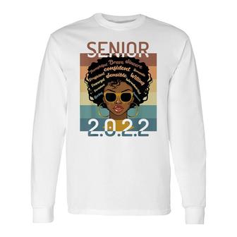 Black Senior 2022 Melanin Afro Black Smart For Women Girls Long Sleeve T-Shirt - Seseable
