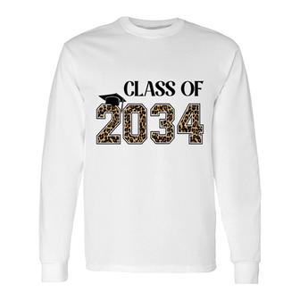 Class Of 2034 Handprints Space On Back School Keepsake Long Sleeve T-Shirt - Thegiftio UK