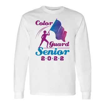 Color Guard Senior 2022 Flags Graduation Long Sleeve T-Shirt - Seseable