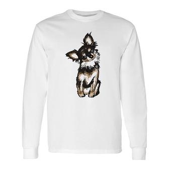 Cute Chihuahua Dog Illustration Chihuahua Owner Long Sleeve T-Shirt T-Shirt | Mazezy