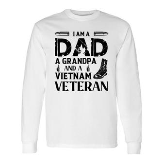 I Am A Dad Grandpa And A Vietnam Veteran Shoes Long Sleeve T-Shirt - Seseable