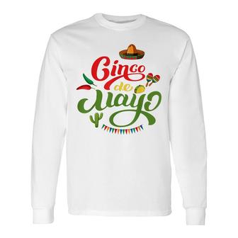 Lets Fiesta Mexico Mexican Lover Cinco De Mayo Long Sleeve T-Shirt - Seseable