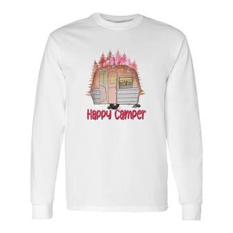 Happy Camper Freedom Soul Colorful Camp Life Long Sleeve T-Shirt - Seseable