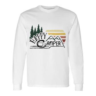 Happy Camper Mountain Tree 2022 Trend Long Sleeve T-Shirt - Seseable
