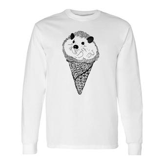 Hedgie Cone Hedgehog Ice Cream Graphic Long Sleeve T-Shirt T-Shirt | Mazezy