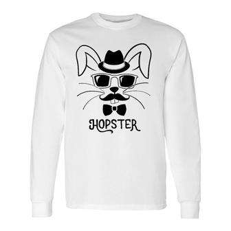 Hopster Hipster Easter Bunny Long Sleeve T-Shirt T-Shirt | Mazezy