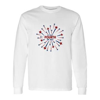 July Fourth July Independence Day Stars Circle 2022 Long Sleeve T-Shirt - Seseable
