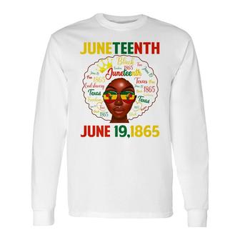 Juneteenth June 19Th 1865 Melanin Poppin Black Women Freedom Long Sleeve T-Shirt - Thegiftio UK