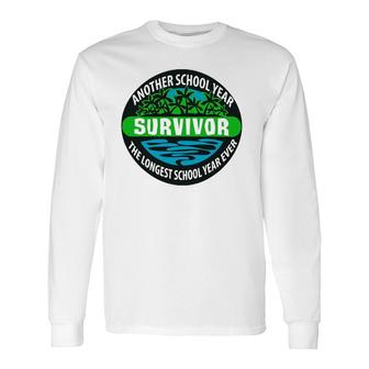 The Longest School Year Ever Another School Year Survivor Summer Teacher Ver2 Long Sleeve T-Shirt - Seseable