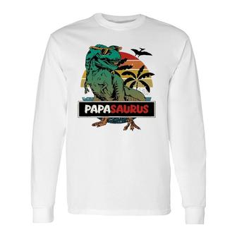 Matching Papasaurusrex Fathers Day Grandpa Dad Long Sleeve T-Shirt - Seseable