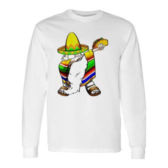Mexican Dabbing Gnome Cinco De Mayo Poncho Sombrero Taco Long Sleeve T-Shirt - Seseable