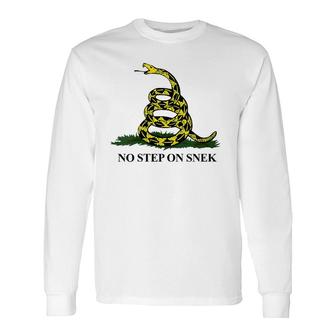 No Step On Snek Gadsden Snake Meme V-Neck Long Sleeve T-Shirt T-Shirt | Mazezy