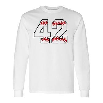 Number 42 Forty Two Baseball Lucky Favorite Jersey Number Long Sleeve T-Shirt - Thegiftio UK