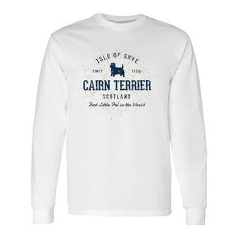 Retro Vintage Cairn Terrier V-Neck Long Sleeve T-Shirt | Mazezy