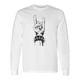 Lets Rock Devil Salute French Fries Fork Metal Hand & Roll Long Sleeve T-Shirt T-Shirt | Mazezy