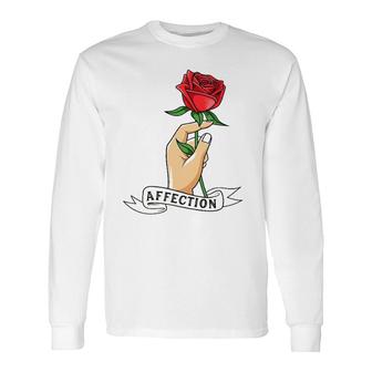 Rose Hand Affection Floral Novelty Long Sleeve T-Shirt T-Shirt | Mazezy