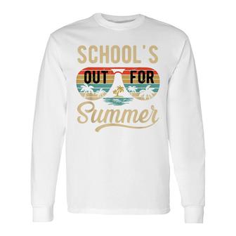 Schools Out For Summer Teacher Sunglasses Last Day Of School Long Sleeve T-Shirt - Seseable