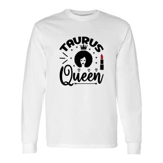 Taurus Curly Hair Queen Lipstick Decoration Long Sleeve T-Shirt - Seseable