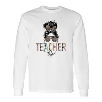 Teacher Life Leopard Badass Teacher Long Sleeve T-Shirt - Seseable