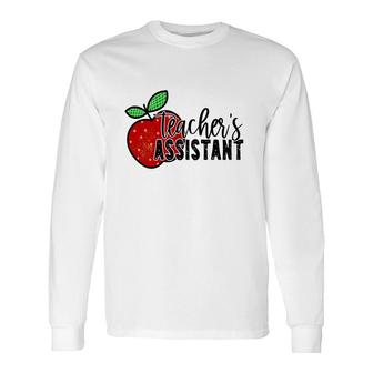 Teachers Assistant Apple For Teacher Long Sleeve T-Shirt - Seseable