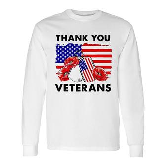 Thank You Veterans Poppy Flower Veteran Day 2022 Trend Long Sleeve T-Shirt - Seseable